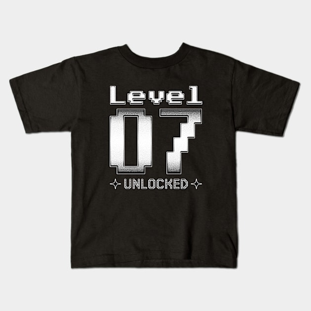 Level 07 Unlocked Kids T-Shirt by  magiccatto